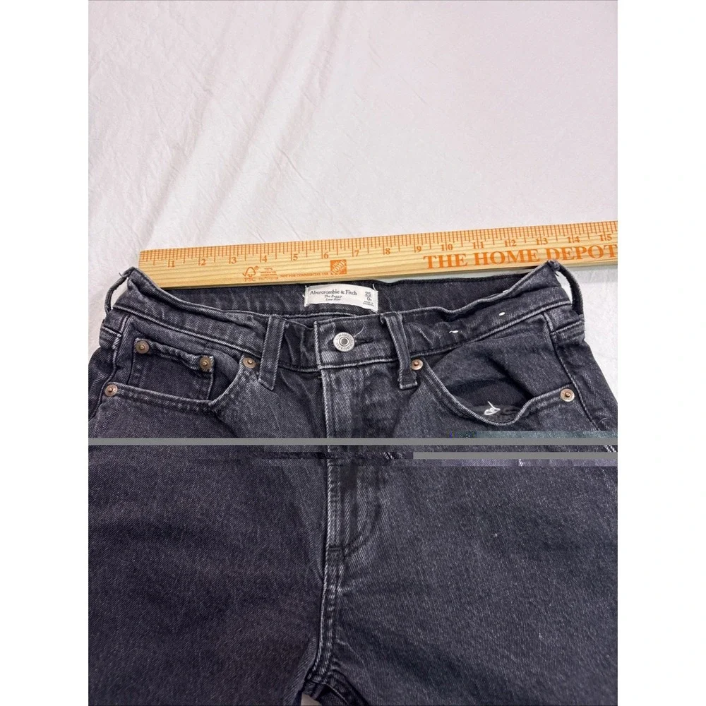 Abercrombie Fitch Jeans Womens 25/0R Black  Baggy Low Rise Denim  Y2K